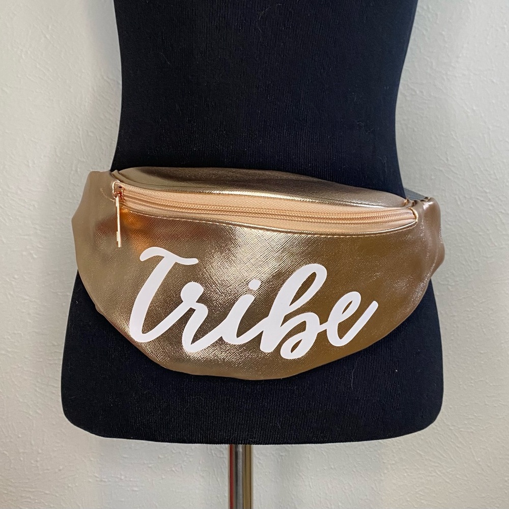 NWOT Tribe Metallic Gold Belt Bag